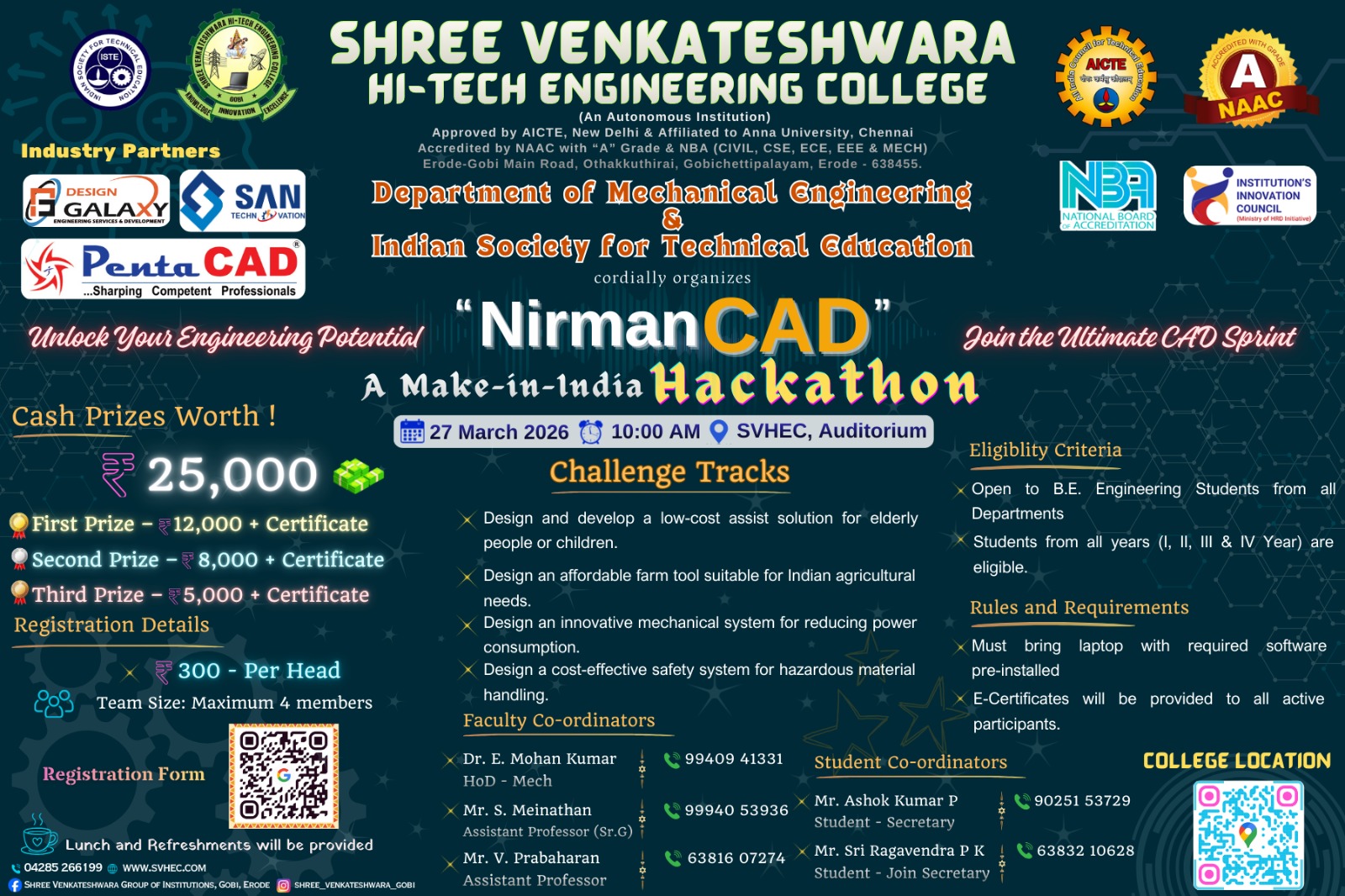 Nirman CAD - A Make in India Hackathon 2026 Hackathon Poster 